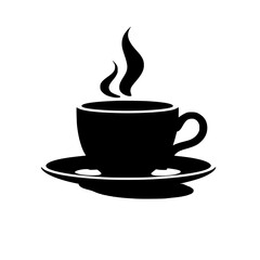 coffee, cup, drink, tea, cafe, hot, mug, vector, espresso, white, beverage, breakfast, illustration, icon, saucer, isolated, cappuccino, black, caffeine, steam, symbol, brown, restaurant, mocha, choco