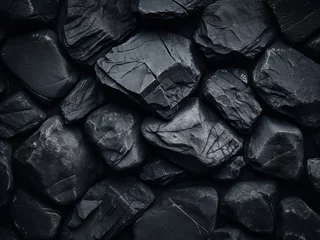Foto op Aluminium Stone texture with gradient adds depth to a black background © Llama-World-studio