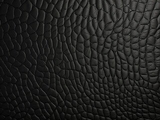 Close-up reveals the intricate relief texture of artificial black leather