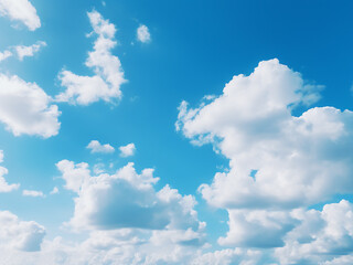 Cloud patterns adorn a bright blue sky in the background