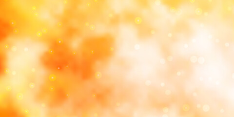 Light Orange vector background with colorful stars.