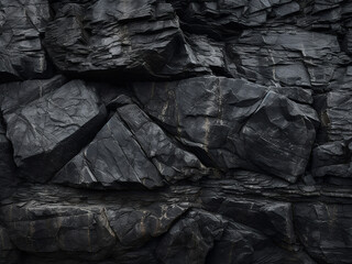 Background exhibiting dark natural rock texture reminiscent of a slate panel - obrazy, fototapety, plakaty
