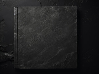 Dark paper texture creating a black notepad page background - obrazy, fototapety, plakaty