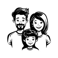 cartoon, family, boy, child, children, vector, kid, illustration, people, woman, kids, hair, baby, face, love, drawing, mother, father, fun, design, childhood, smile, son, set, smiling, playing, art, 