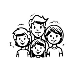 cartoon, family, boy, child, children, vector, kid, illustration, people, woman, kids, hair, baby, face, love, drawing, mother, father, fun, design, childhood, smile, son, set, smiling, playing, art, 