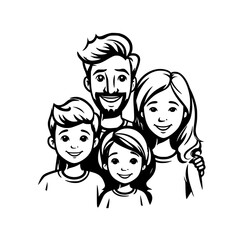 cartoon, family, boy, child, children, vector, kid, illustration, people, woman, kids, hair, baby, face, love, drawing, mother, father, fun, design, childhood, smile, son, set, smiling, playing, art, 