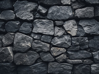 Background with a textured surface of gray and black stone bricks