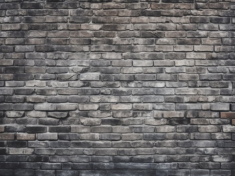 Fototapeta Gray brick wall facade offers a textured background or surface