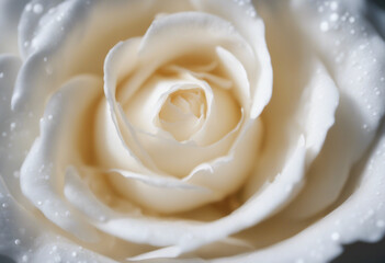 White rose flower with dew close up