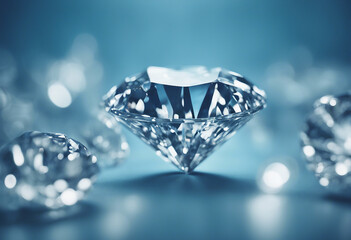 Diamond on blue background