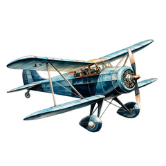 biplane isolated on white background