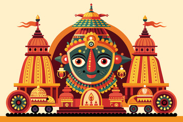 Fototapeta premium Rath yatra three face