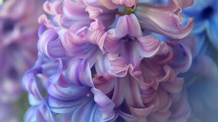 Zbliżenie na fioletowy kwiat rośliny z gatunku hiacynt - obrazy, fototapety, plakaty
