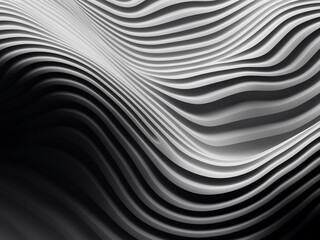 Wave stripes in black and white create a modern backdrop