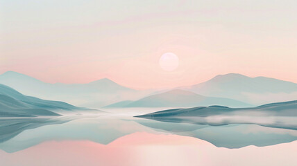 Minimalist composition with clean lines and a soft gradient, creating a visual atmosphere of calm and serenity.