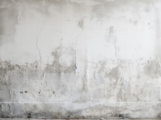 Aged concrete wall adorned with white grunge plaster - obrazy, fototapety, plakaty