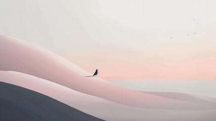 Minimalist artwork with a focus on clean lines and a subtle gradient, creating a visual journey of...