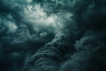 Tornado in cloudy sky