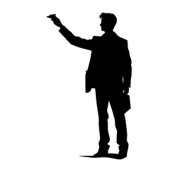 silhouette, business, people, shadow, person, illustration, vector, gun, black, music, businessman, business man, one, hand, suit, police, profile, art, woman, boy, holding, white background, standing