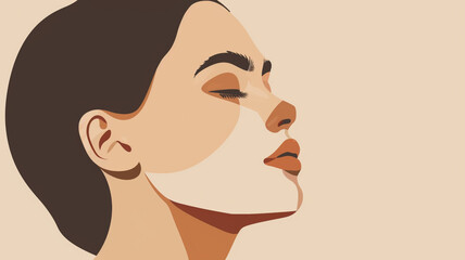 A minimalist graphical vector face with clean lines and muted tones, showcasing simplicity and elegance in its design.