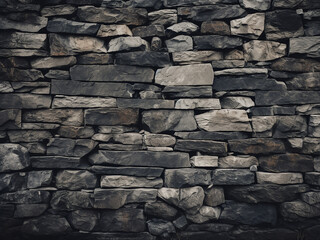 Fototapeta premium Grunge processing style enhances stone wall textures in background