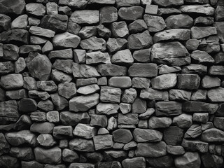 A stylish backdrop is formed by a black and white stone wall