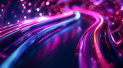 Bright and colorful light in wheel wave style, dark blues and purples