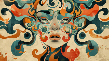 Whimsical vector face with imaginative details and playful expressions, igniting a sense of whimsy...
