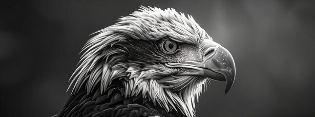 Monochrome Portrait of an Eagle
