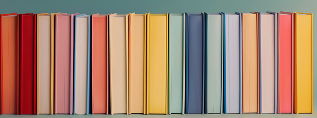 Colorful Row of Books on Shelf

