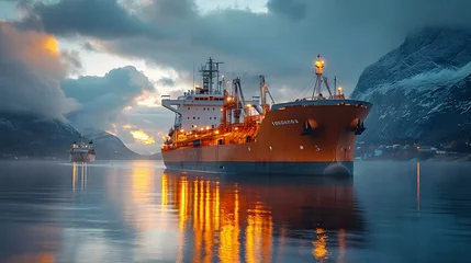 Foto op Canvas LNG Tanker at sea, transporting LNG © kingfisher