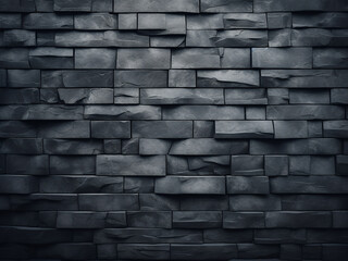 Dark brick wall forms abstract charcoal block texture