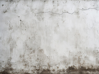 Old white concrete wall displays grungy texture