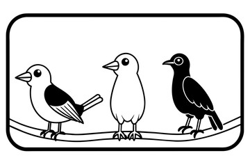 silhouette of a bird & silktail-fantail-wren-vector-illustration
