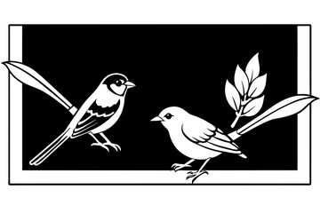 timalia-sibia-fulvetta-parrotbill vector-illustration 