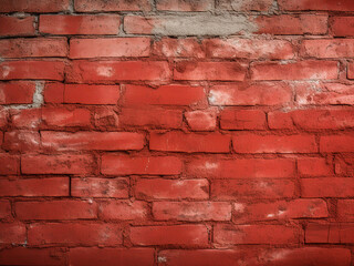 Background texture showcasing a brick wall painted red, with vignette effect