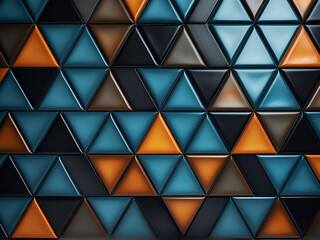 3D illustration featuring triangle-shaped tile wall