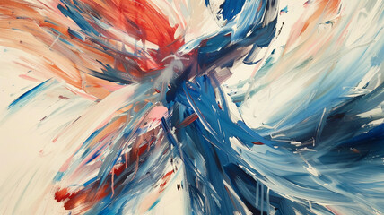 A paintbrush sweeping across a canvas in broad, gestural strokes, capturing the essence of a...