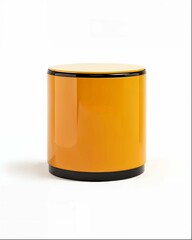 Yellow and black cylindrical structure with a black base, different angle.