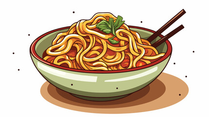 Noodles icon vector on trendy design 2d flat cartoo