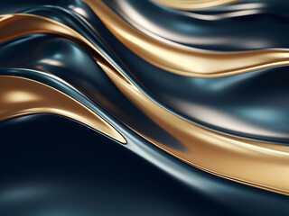 Smooth lines characterize the abstract metallic backdrop in detailed 3D rendering