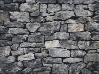 Stone wall exhibits gray hue with mottled shadows
