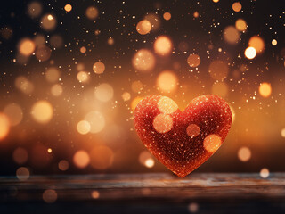 Love is conveyed through heart-shaped bokeh in this abstract background