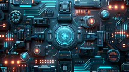 Fototapeta premium a futuristic hacking technology
