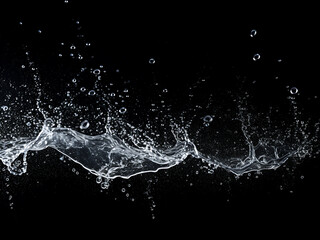 Dynamic imagery: abstract water splashes on black