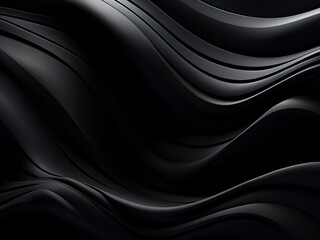 Wavy black background depicted in computer-generated 3D rendering