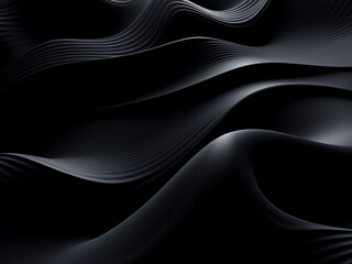 Abstract 3D photo rendering showcasing wavy black background
