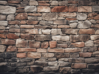 Old Roman brick architecture's texture showcased on an ancient stone wall
