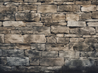 Old brick Roman architecture's texture adorns ancient stone wall