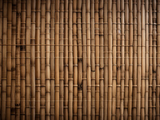 Fototapeta premium Background showcases the woven bamboo wall from Indonesia